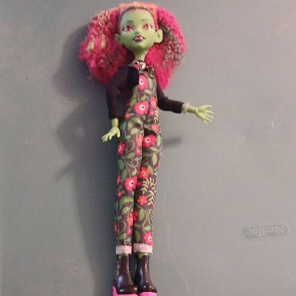monster high Other - Colorful Doll with Floral Overalls